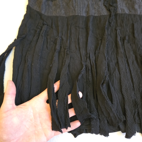 Free People Black Shipwreck Cove Fringed Mini Lace Dress (AHS Misty Day) EB3 - Picture 4 of 16